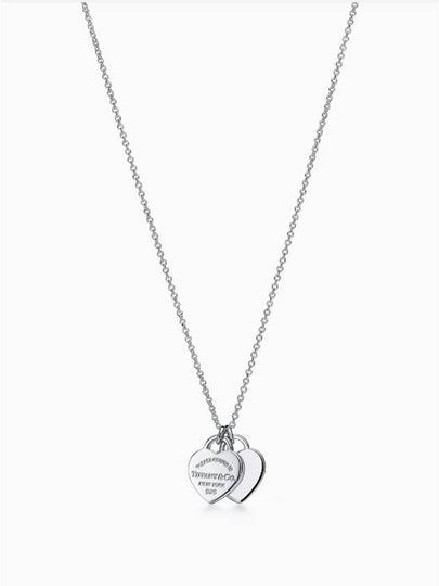 Return To Tiffany Double Heart Pendant Necklace Silver - TIFFANY & CO. - BALAAN 2