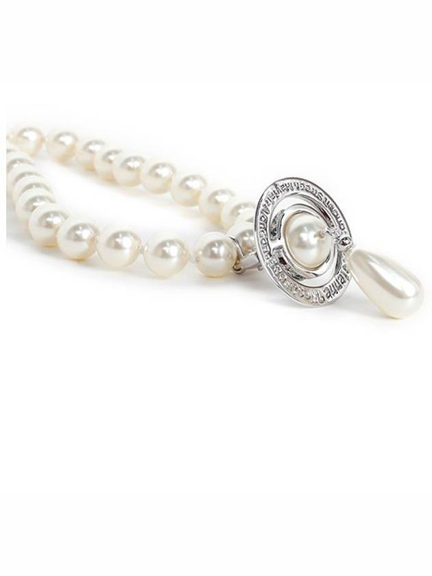 One Row Pearl Choker Necklace Silver - VIVIENNE WESTWOOD - BALAAN.