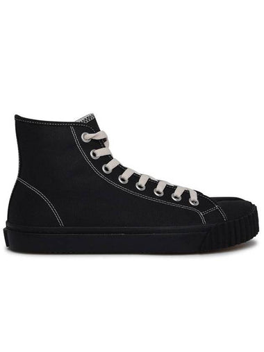 Tabi Canvas High Top Sneakers Black - MAISON MARGIELA - BALAAN 1