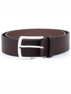 Men's Logo Calf Leather Belt Brown - HUGO BOSS - BALAAN.