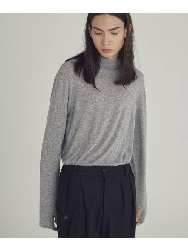 Women's Wool Jersey Turtleneck Gray - MOTH - BALAAN 2