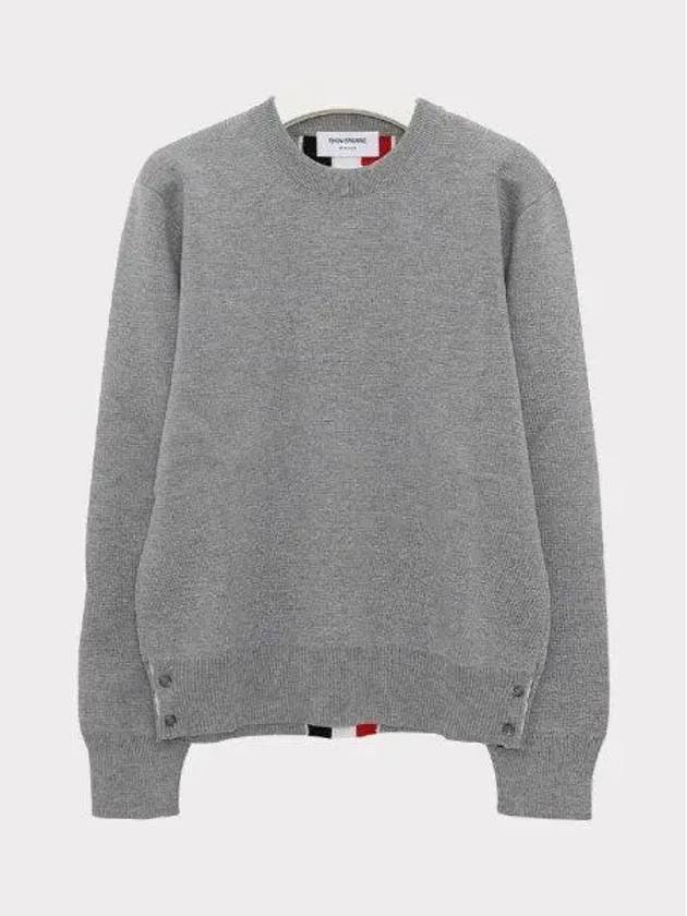 Center Back Striped Stitch Merino Wool Knit Top Grey - THOM BROWNE - BALAAN 2