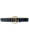 Men's Gold Rose Big Buckle Leather Belt MRAW20 1124A - MARTINE ROSE - BALAAN 1