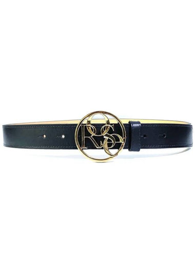 Men's Gold Rose Big Buckle Leather Belt MRAW20 1124A - MARTINE ROSE - BALAAN 1