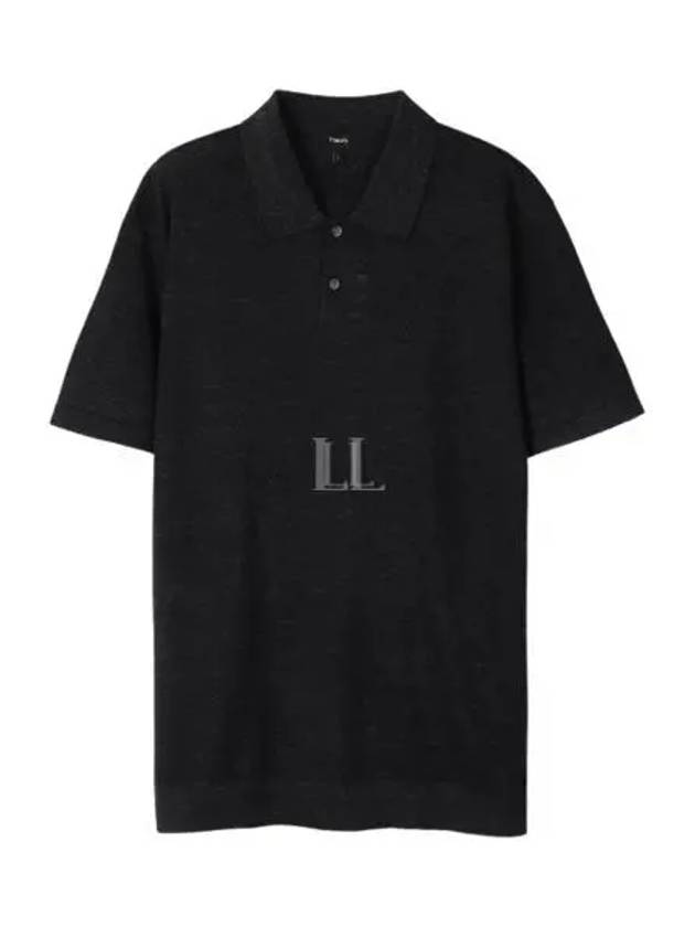 Goris Pl. Pacific Lin Linen Polo Shirt Black - THEORY - BALAAN 2