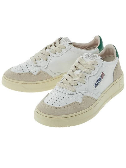 Medalist Suede Green Tab Low Top Sneakers White Beige - AUTRY - BALAAN 2