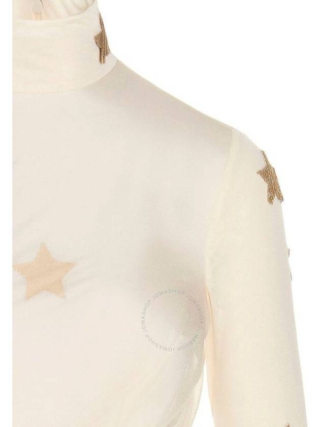 Star Patch High Neck Midi Dress Ivory - BURBERRY - BALAAN 4