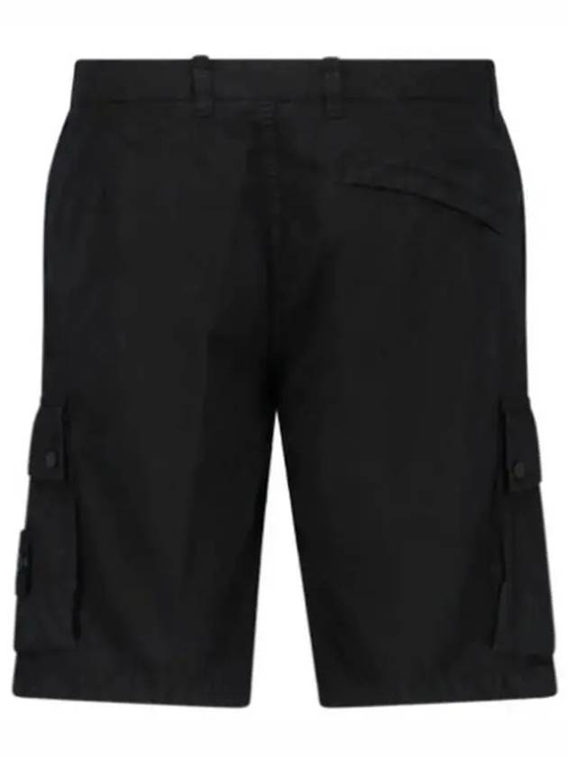 Logo Cotton Slim Cargo Shorts Black - STONE ISLAND - BALAAN 5