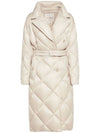 Trecote Diamond Quilted Belted Padding Sand - MAX MARA - BALAAN.