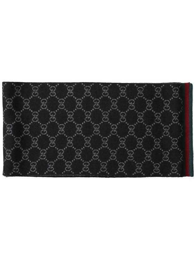 GG Two-Tone Wool Scarf Black - GUCCI - BALAAN 3