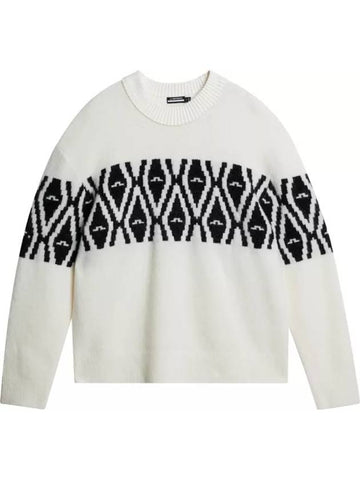 Men's Jalen Jacquard Knit Sweater Whisper White - J.LINDEBERG - BALAAN 1