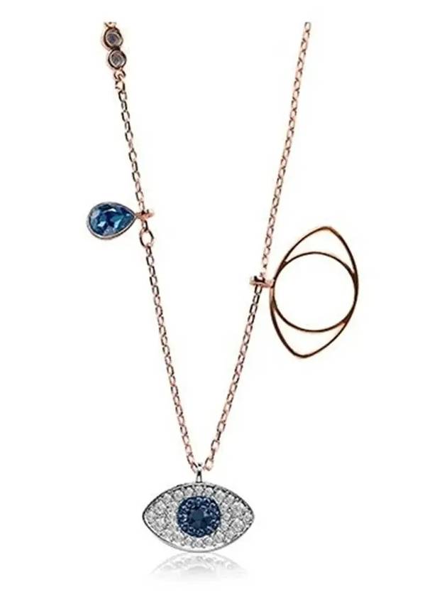 Symbolic Evil Eye Necklace Blue Gold - SWAROVSKI - BALAAN 4