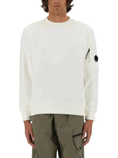 Diagonal Raised Fleece Lens Sweatshirt White - CP COMPANY - BALAAN 2