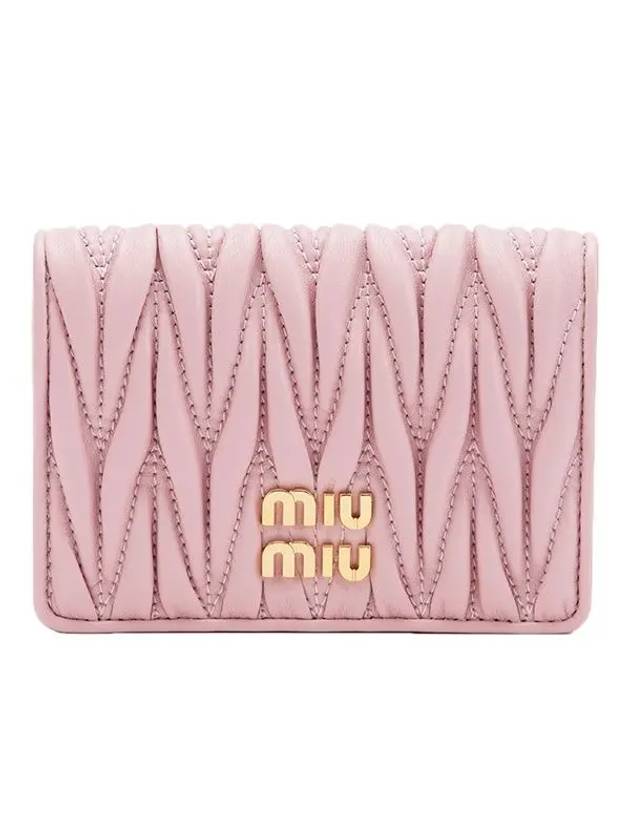 Matelasse Nappa Leather Card Wallet Pink - MIU MIU - BALAAN 2