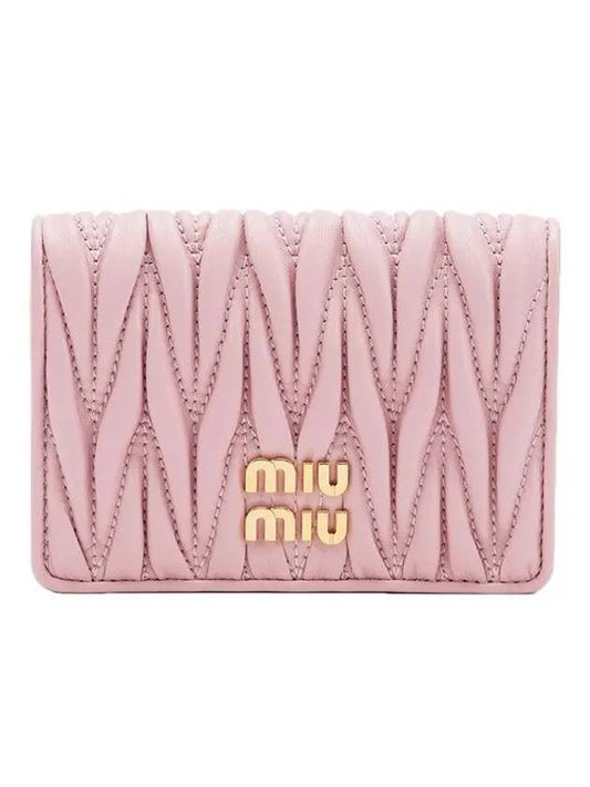 Matelasse Nappa Leather Card Wallet Pink - MIU MIU - BALAAN 2