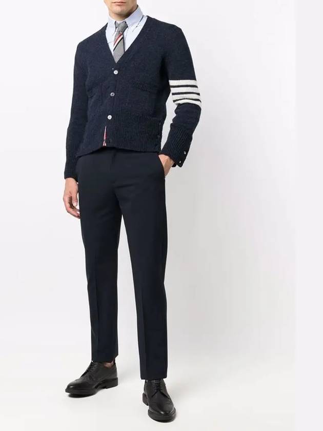 Men's Stitch Classic Shetland V-Neck Wool Cardigan Navy - THOM BROWNE - BALAAN 5