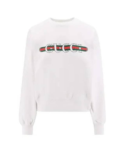 Print Cotton Jersey Sweatshirt White - GUCCI - BALAAN 2