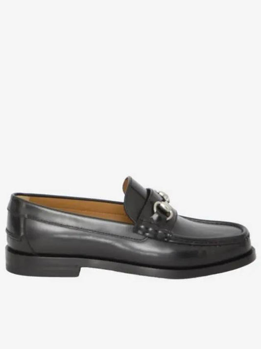 Horsebit Detail Leather Loafers Black - GUCCI - BALAAN 2