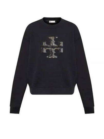 Embroidered Logo Sweatshirt Black - TORY BURCH - BALAAN 2