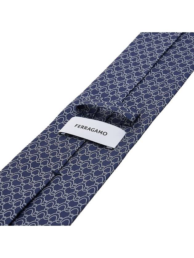 Ferragamo Men's Wave Print Silk Tie 35 0937 F BLU SCURO 0768208 - SALVATORE FERRAGAMO - BALAAN 7