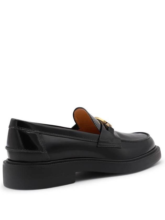 Metal Logo Leather Loafers Black - TOD'S - BALAAN 6