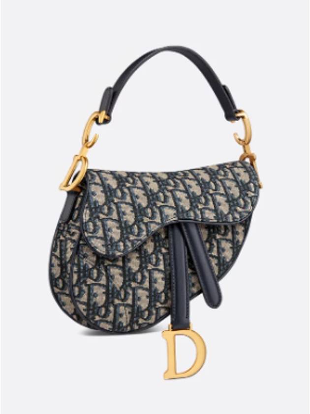 Saddle Oblique Jacquard Mini Shoulder Bag Blue - DIOR - BALAAN 2