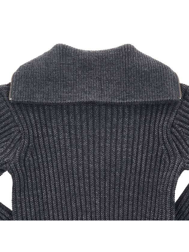 High-neck Virgin Wool Knit Top Heather Grey - AMI - BALAAN 7