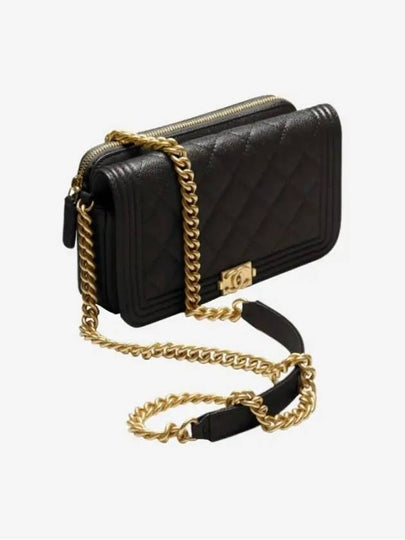 Boy Flap Phone Holder Calfskin Cross Bag Black - CHANEL - BALAAN 2