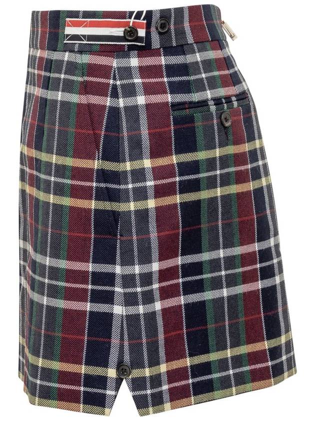 Hunting Tartan A-Line Skirt Blue - THOM BROWNE - BALAAN 4