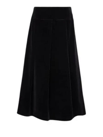 Paragi Cotton Velvet Midi A Line Skirt Black - MAX MARA - BALAAN 2