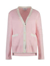 Milano Stitch V Neck Cardigan Pink - THOM BROWNE - BALAAN 1