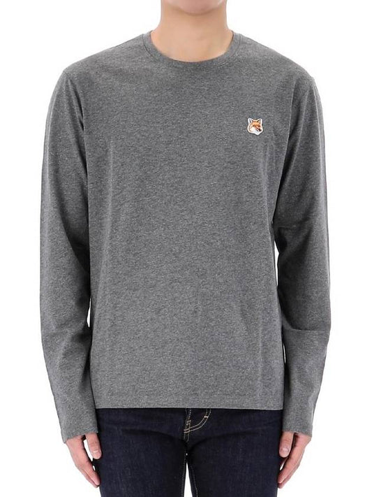 Fox Head Patch Regular Long Sleeve T Shirt Dark Gray - MAISON KITSUNE - BALAAN 1