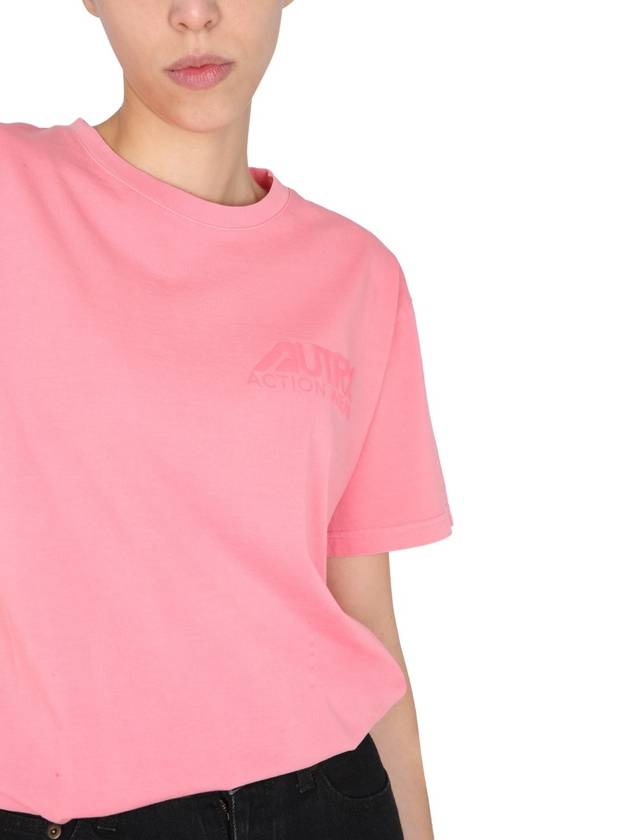 logo cotton short sleeve t-shirt pink - AUTRY - BALAAN 5