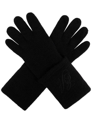 Emporio Armani Wool Gloves, Women's, Black - EMPORIO ARMANI - BALAAN 1