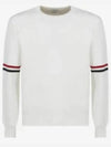 Men's Milan Stitch Armband Crew Neck Knit Top White - THOM BROWNE - BALAAN 2