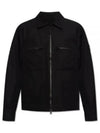 Cotton Canvas Zip-up Jacket Black - STONE ISLAND - BALAAN 2