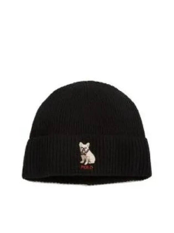 French bulldog embroidery wool beanie PC0917 001 1332345 - POLO RALPH LAUREN - BALAAN 1