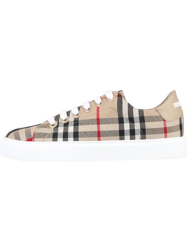 Vintage Check and Leather Sneakers Archive Beige - BURBERRY - BALAAN 4