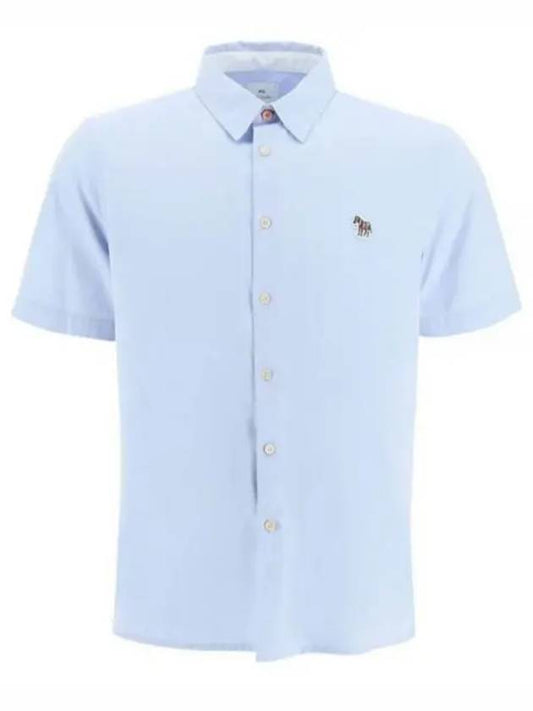 Zebra Patch Casual Fit Short Sleeve Shirt Light Blue - PAUL SMITH - BALAAN 2