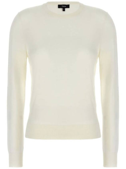 Regal Wool Crew Neck Knit Top New Ivory - THEORY - BALAAN 2