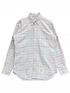 Men's Plaid Three Stripes Armband Oxford Long Sleeve Shirt Light Pink - THOM BROWNE - BALAAN 2