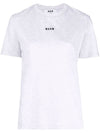 Micro Logo Print Cotton Short Sleeve T-Shirt Grey - MSGM - BALAAN 1