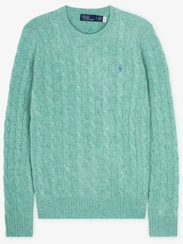 Embroidered Logo Pony Cable Knit Top Mint - POLO RALPH LAUREN - BALAAN 3