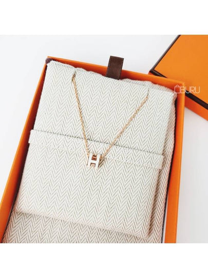 Mini Pop H Pendant Rose Gold & Vert Fizz - HERMES - BALAAN 2