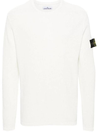 Wappen Patch Crew Neck Knit Top White - STONE ISLAND - BALAAN 2