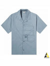 Metropolis Gabardine Short Sleeve Shirt Turbulence - CP COMPANY - BALAAN 2