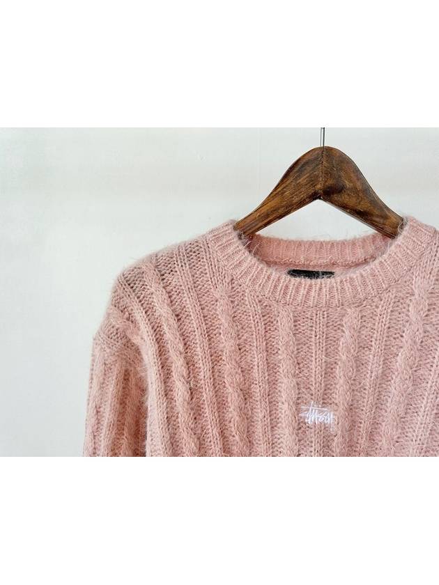 Pearl Cable Knit Top Blossom Pink - STUSSY - BALAAN 4