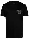 Embroidered Logo Short Sleeve T-Shirt Black - EMPORIO ARMANI - BALAAN 1