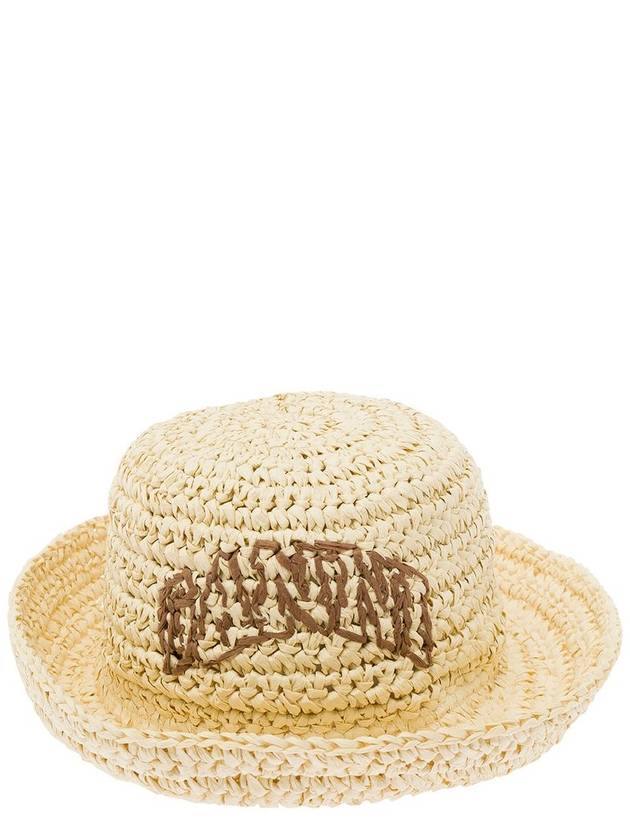 Summer Straw Bucket Hat Almond Milk - GANNI - BALAAN 3