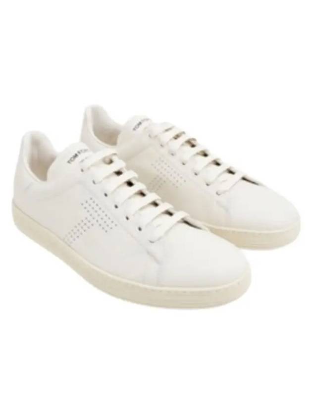 Grain Leather Low Top Sneakers White - TOM FORD - BALAAN 3